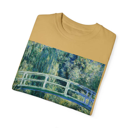 Water Lilies and Japanese Bridge by Claude Monet Unisex Garment-Dyed T-shirt