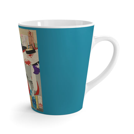 Looking Observant; The Appearance of a Kyoto Waitress of the Meiji Era by Tsukioka Yoshitoshi Latte Mug
