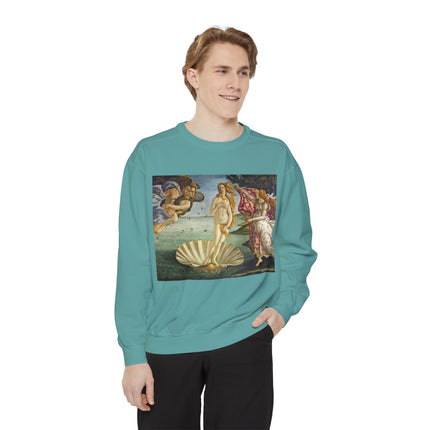 Birth of Venus by Sandro Botticelli Unisex Garment-Dyed Sweatshirt