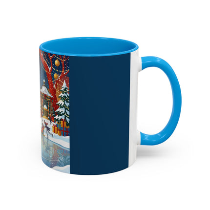 ⛸️🎄 The Christmas Skating Pavilion Colorful Mug – Art Deco Holiday Fantasy