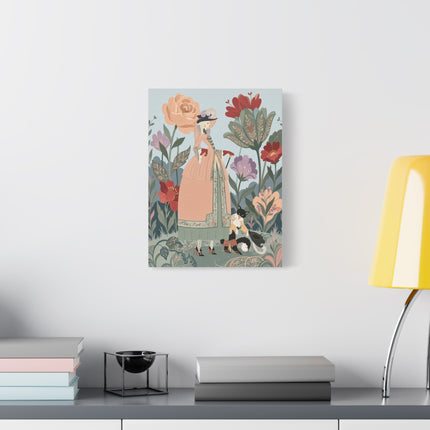 🌹🐈 The Lady And Puss In Boots Placemat – Art Deco Floral Whimsy