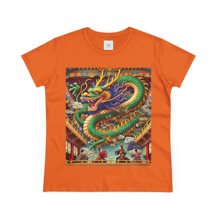 Tibetan Dragon Over Kabuki Duel Cotton Tee
