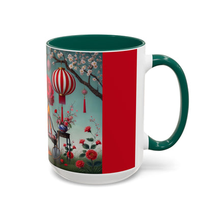 Reading in a Painted Garden Colorful Mugs (11oz, 15oz)