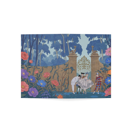 🎭🌸 The Harlequin Garden Gathering Greeting Card – Art Deco Masquerade Elegance