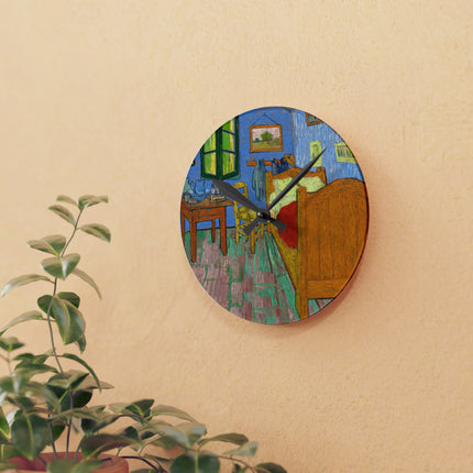 The Bedroom by Vincent van Gogh Acrylic Wall Clock, Round and Square