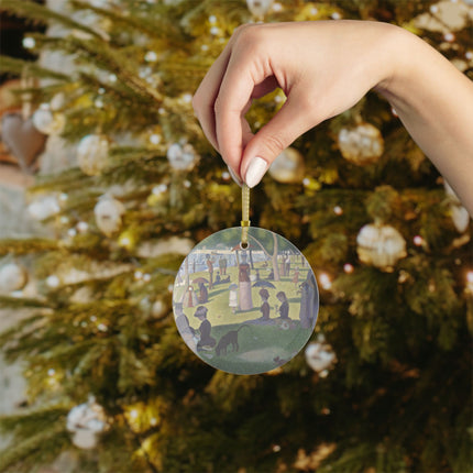 A Sunday on La Grande Jatte by Georges Seurat Glass Ornament
