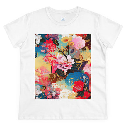 Women's Ethereal Irises Print Midweight Cotton Tee