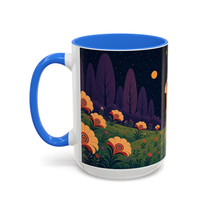 🌙🌼 The Moonlit Floral Dancer Colorful Mug – Art Deco Garden Fantasy