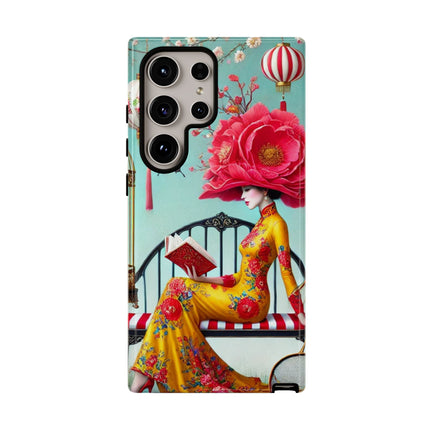 Reading In A Painted Garden Phone Cases