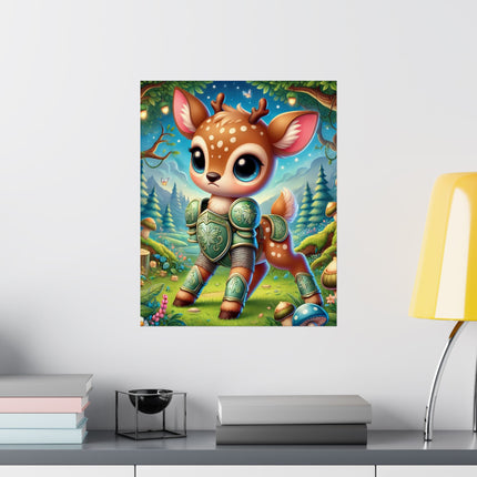 🦌🛡️ Fawn Defender Matte Vertical Poster – Woodland Courage & Fairytale Adventure