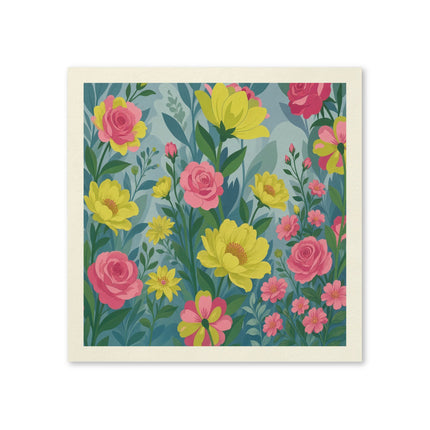 🌸🌼 The Pink Rose And Golden Blossom Garden Napkins – Whimsical Botanical Floral Art