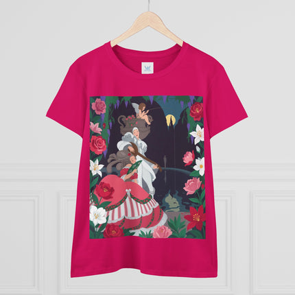 🌹🎶 The Midnight Garden Serenade Cotton Tee – Art Deco Romantic Fantasy