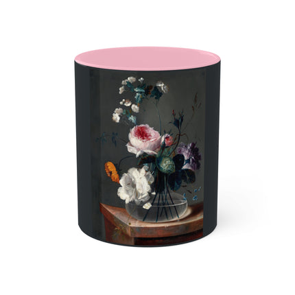 Floral Still Life by Johann Baptist Drechsler Colorful Mugs, 11oz