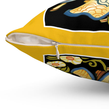 Golden Embrace Spun Polyester Square Pillow