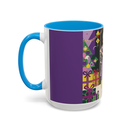 🎁✨ The Lavender Christmas Masquerade Colorful Mug – Art Deco Holiday Fantasy