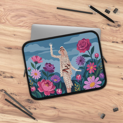 🌹👒 The Lady Among The Giant Roses Laptop Sleeve – Art Deco Floral Elegance