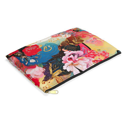 Ethereal Irises Accessory Pouch – Klimt-Inspired Art Nouveau Floral Design