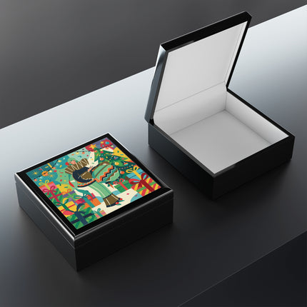 🎄✨ The Lady Of The Christmas Ornament Jewelry Box – Art Deco Holiday Fantasy