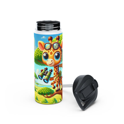 Giraffe Lookout Stainless Steel Water Bottle, Standard Lid