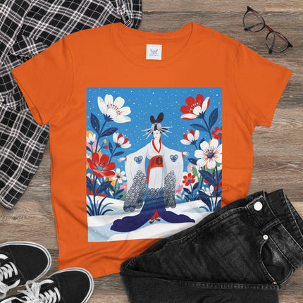 🌸❄️ The Winter Blossom Kimono Cotton Tee – Japanese-Inspired Floral Elegance