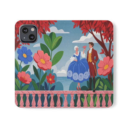 🌺🎭 The Grand Garden Courtship Flip Case – Art Deco Floral Romance