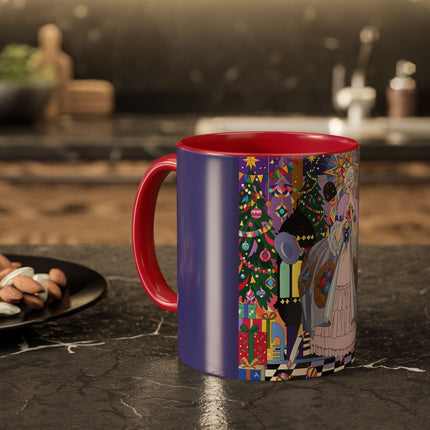 🎄✨ The Lady Of The Christmas Ornament Colorful Mug – Art Deco Holiday Fantasy