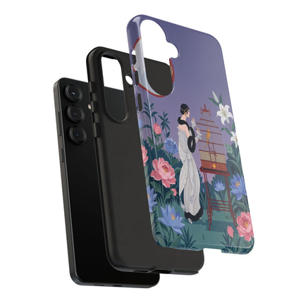 🌸🐦 The Lady Of The Garden Birdcage Phone Case – Art Deco Floral Elegance