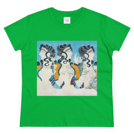 Reproduction of Ladies in Blue by Emile Gilliéron Women's Midweight Cotton Tee