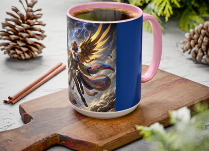 Valkyrie Descending Through Storm Colorful Mugs (11oz, 15oz)