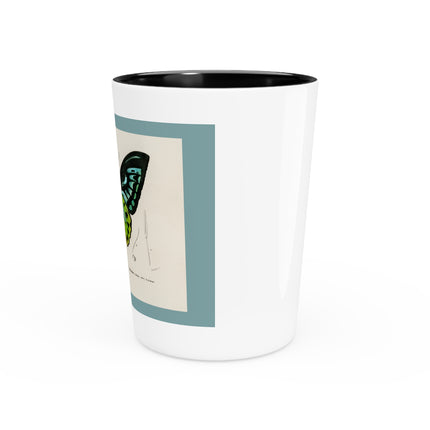 Green Birdwing by Charles Dessalines D' Orbigny Ceramic Shot Glass