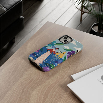 🌊🔭 The Lady Of The Seaside Lookout Phone Case – Art Deco Nautical Adventure