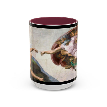 The Creation of Adam by Michelangelo Buonarroti Colorful Mugs (11oz, 15oz)