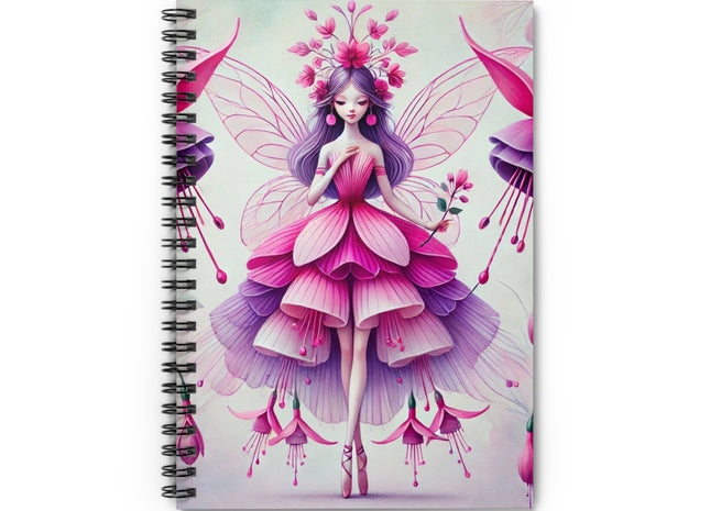 Fuchsia Fairy Spiral Notebook - Ruled Line