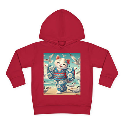 Geisha Kitten by the Seaside Toddler Pullover Fleece Hoodie