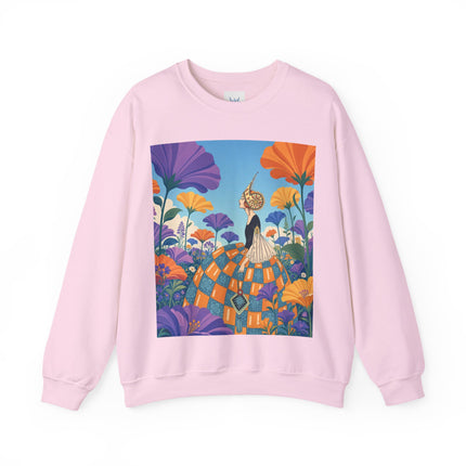 🌺🧡 The Lady Of The Golden Garden Crewneck Sweatshirt – Art Deco Fashion Fantasy