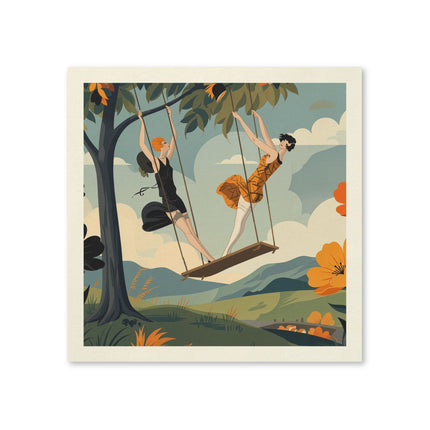 🌳🌺 The Ladies Of The Garden Swing Napkins – Art Deco Floral Adventure