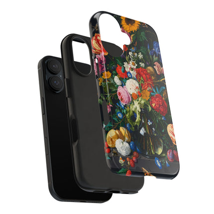 🌺🌙 The Midnight Garden Abundance Phone Case – Art Deco Floral Still Life