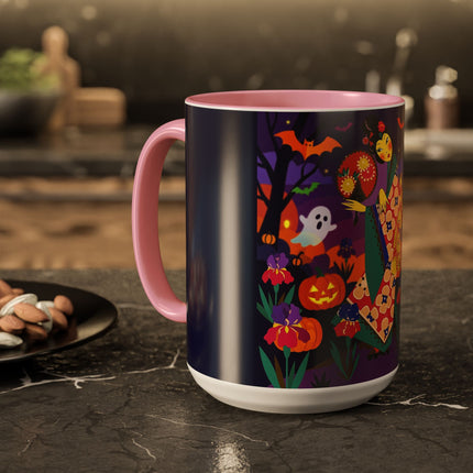 🌙🎃 The Moonlit Garden Masquerade Colorful Mug – Floral Halloween Charm