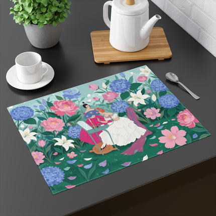 💎🌸 The Lady Of The Jeweled Garden Placemat – Art Deco Floral Elegance