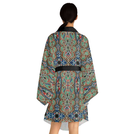 Arabian Ornament by Elizabeth A. Nedwill Long Sleeve Kimono Robe (AOP)