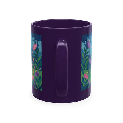 🌸☂️ The Lady Of The Enchanted Garden Stroll Ceramic Mug – Art Deco Floral Whimsy