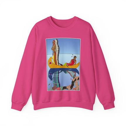 Le long du Missouri (Indian couple on the Missouri River) by George Barbier Heavy Blend™ Crewneck Sweatshirt