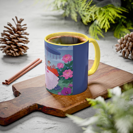 The Lady Of The Garden Tea Party Colorful Mugs – Art Deco Floral Elegance
