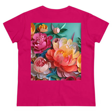 Peonies in Full Bloom Women's Midweight Cotton Tee