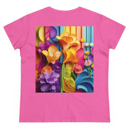 The Graceful Freesia Women's Midweight Cotton Tee