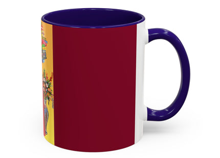 Elegant Holiday Woman with Gifts Colorful Mugs (11oz, 15oz)