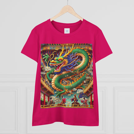 Tibetan Dragon Over Kabuki Duel Cotton Tee