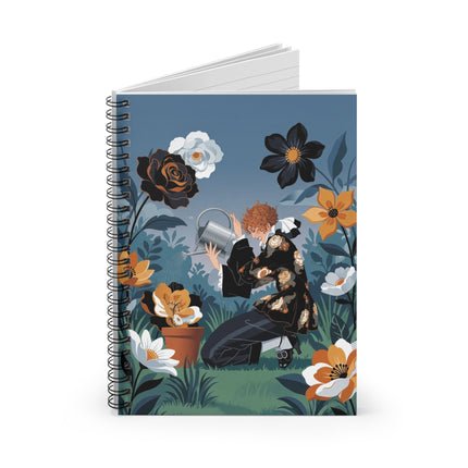 🌺💧 The Lady Of The Watering Garden Spiral Notebook – Art Deco Floral Whimsy