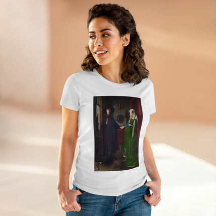 Arnolfini Portrait by Jan Van Eyck Women's Midweight Cotton Tee