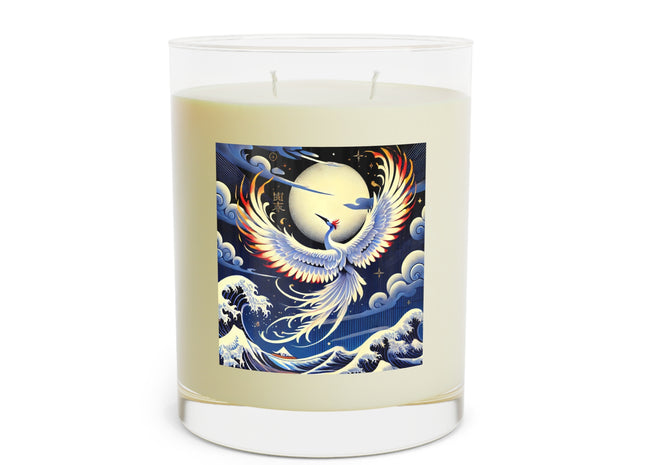 Majestic White Crane Scented Candle - Full Glass, 11oz